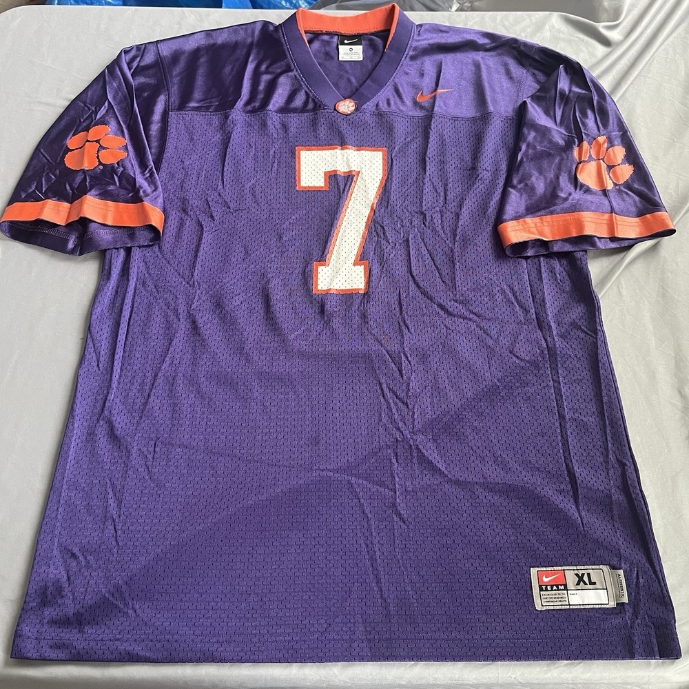 Vintage Nike Clemson Tigers Football Jersey Men's Size XL #7 Purple